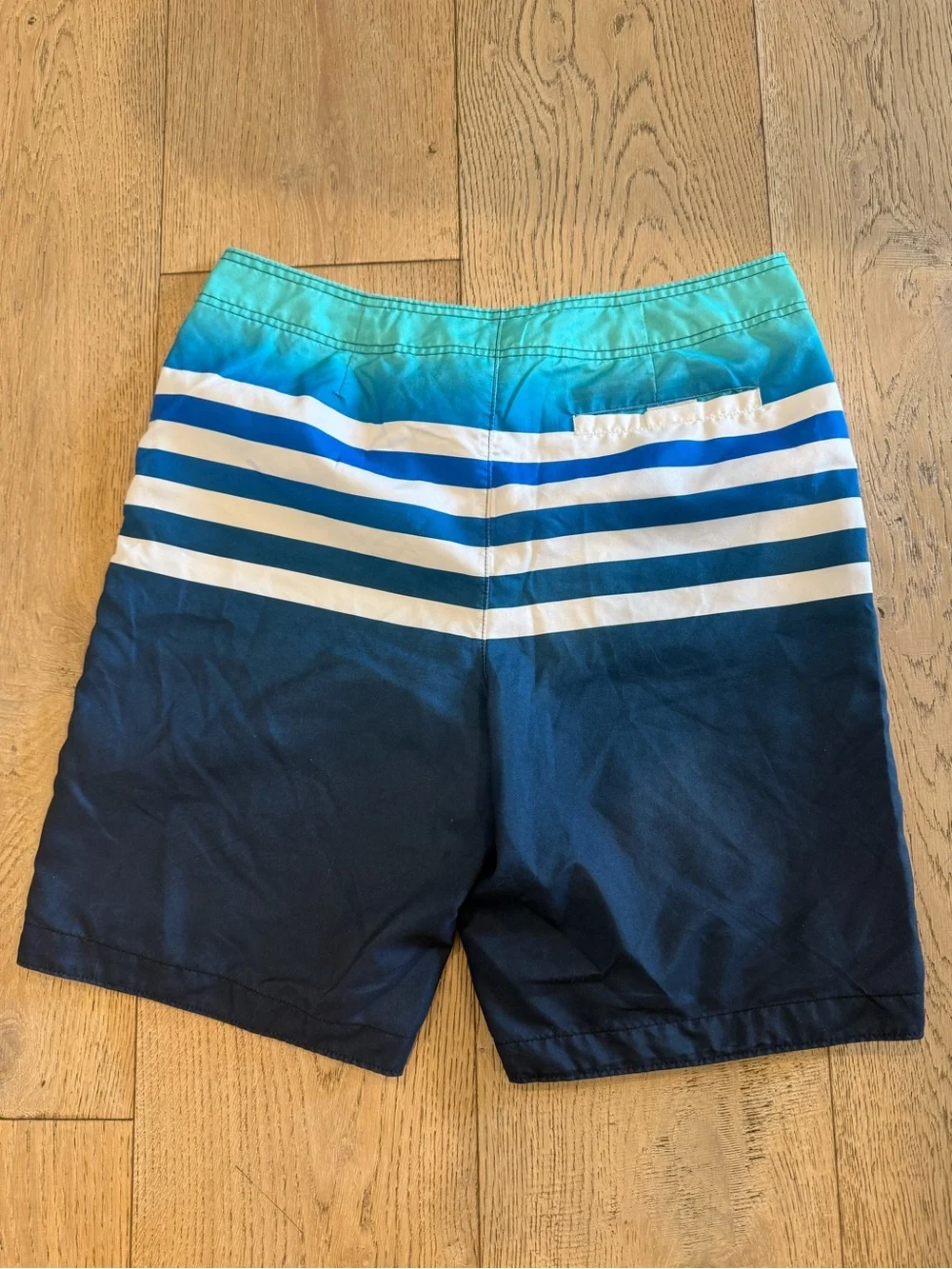 Hollister Blue Stripe Board Shorts Swim Trunks Men's Large Surf Beach